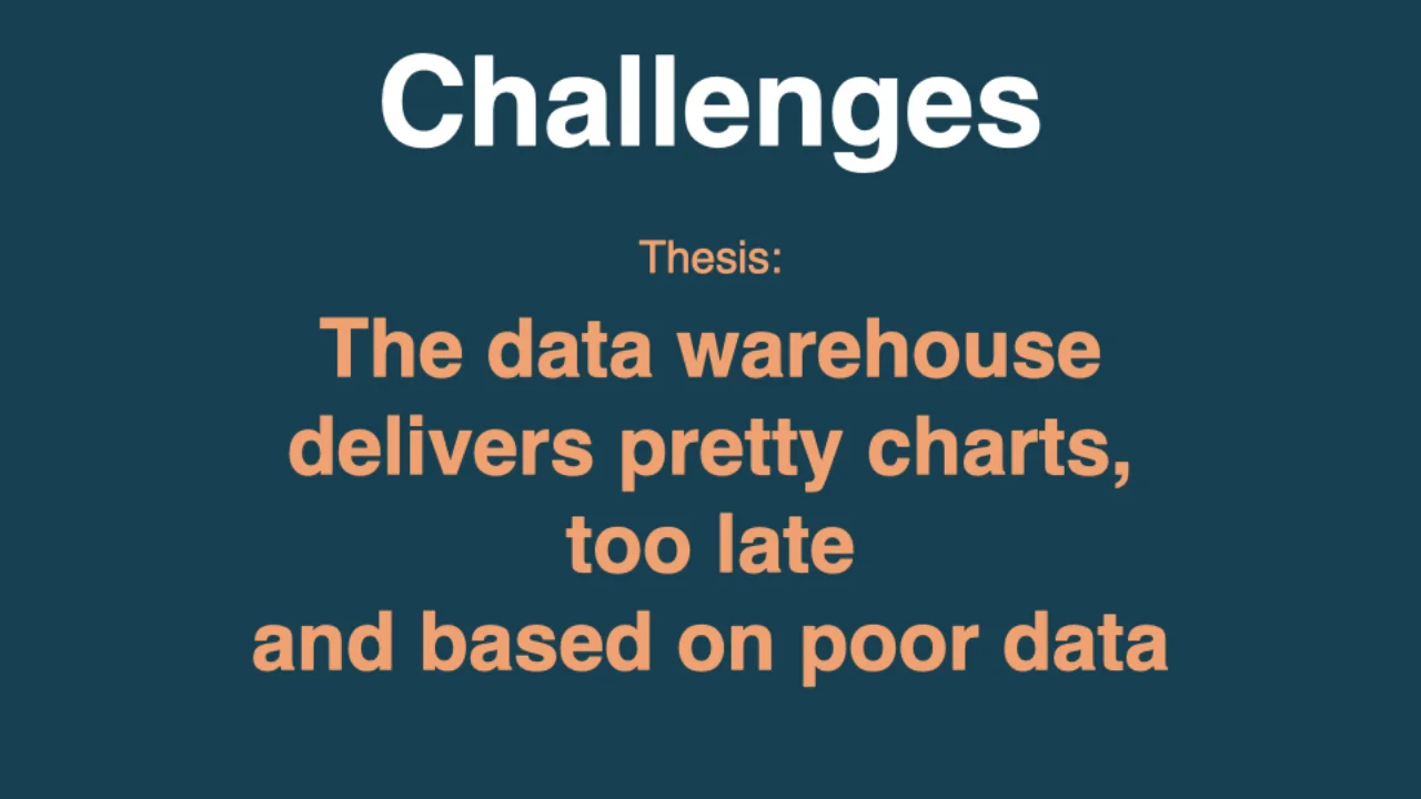 Thèse : le data warehouse livre de jolies images, trop tard, sur de mauvaises données