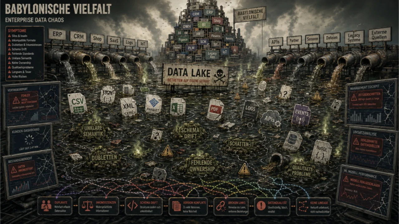 Une variété babylonienne : le marécage de données de l'entreprise autour du data lake