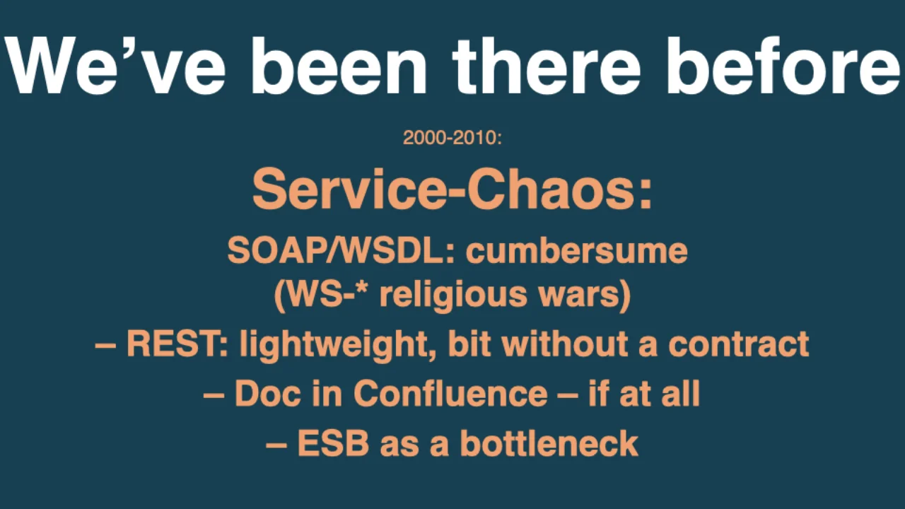 2000-2010 : le chaos des services, SOAP/WSDL, REST sans contrat, documentation dans Confluence