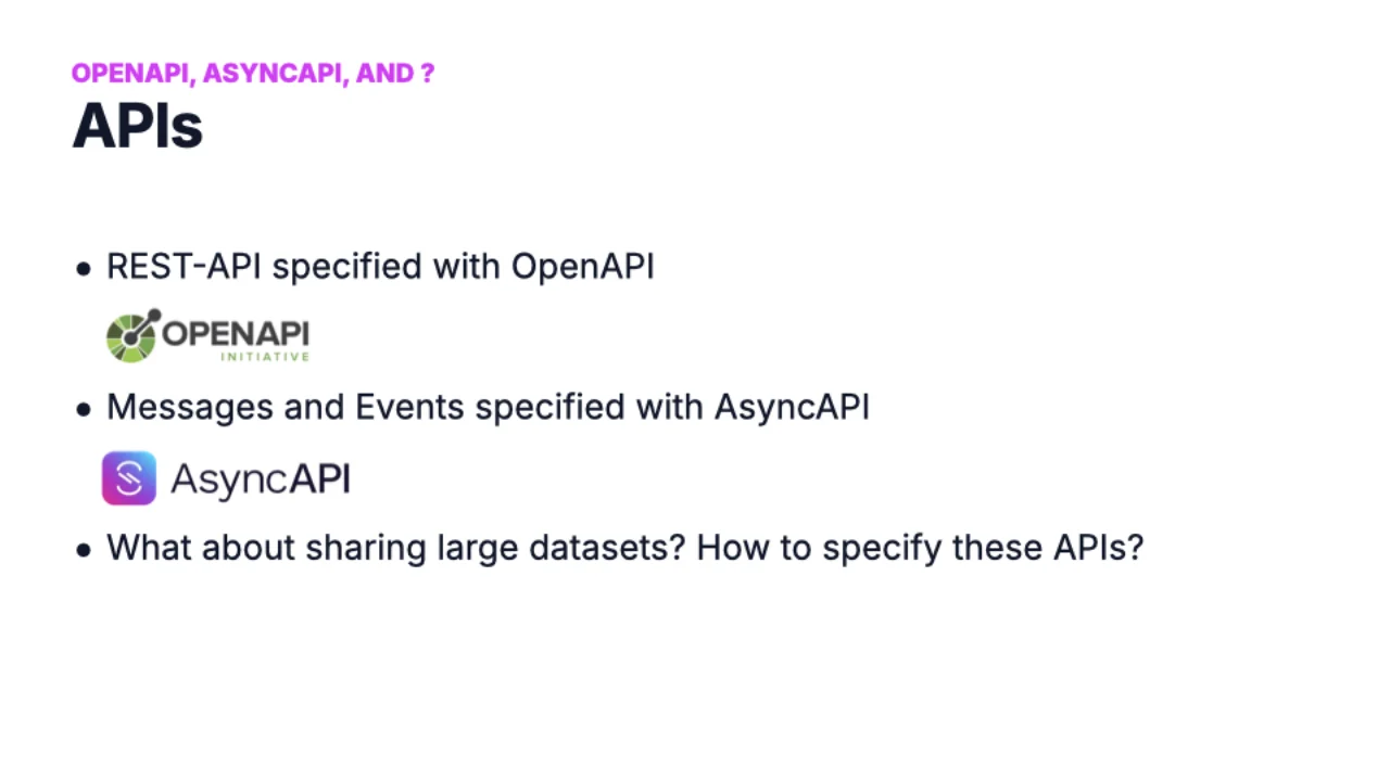 OpenAPI pour REST, AsyncAPI pour les messages : et pour les données&nbsp;?